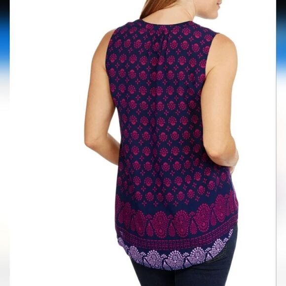 🤸‍♀️3 for 12🤸‍♂️ Hi Low Print Sleeveless Top Y Neck XL - Picture 5 of 5
